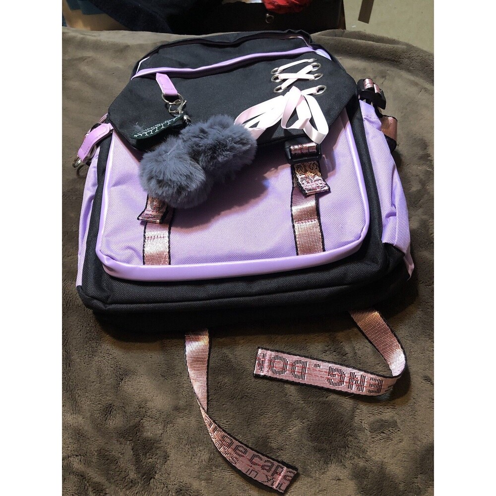 FENGDONG Durable Waterproof Travel Large Laptop Backpack 17.3 Purple -NEW